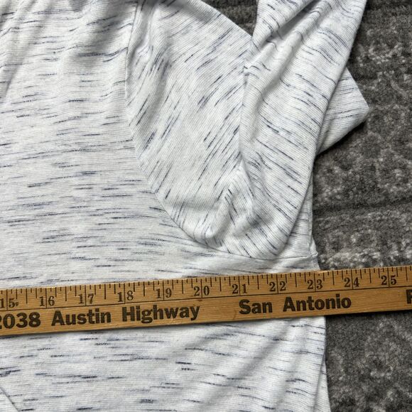 Anthropologie Akemi + Kin Knit Crossover Front Space Dye Top Shirt XL White Blue - Picture 5 of 11